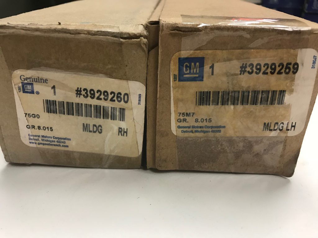NOS Corvette Hood Inserts 1968-1972 Boxes