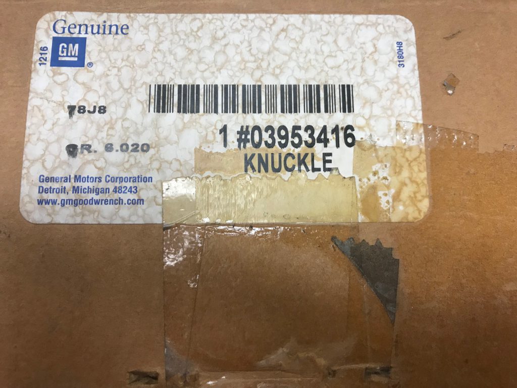 NOS Spindle 1969-1982 Corvette Box